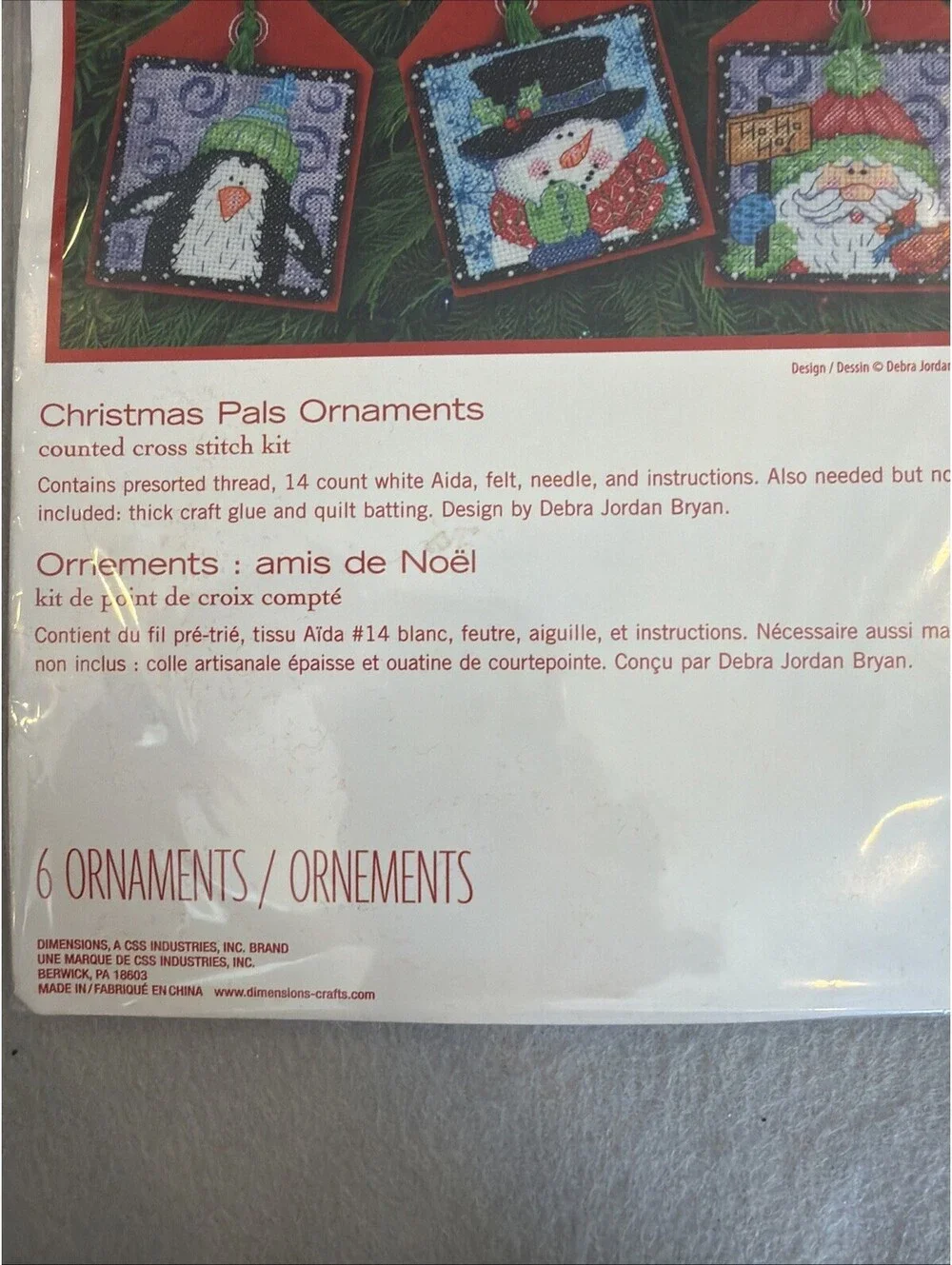 Dimensions Counted Cross Stitch Christmas Pals Ornaments Set Of 6 New